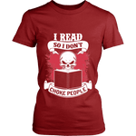 I read so i dont choke people Fitted T-shirt - Gifts For Reading Addicts