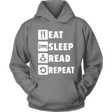 Eat, Sleep, Read, Repeat Hoodie - Gifts For Reading Addicts