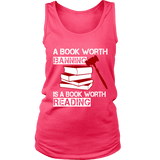 A book worth banning is a book worth reading Womens Tank - Gifts For Reading Addicts