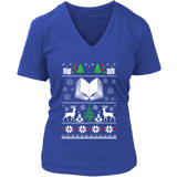 Christmas Ugly V-neck tee - Gifts For Reading Addicts