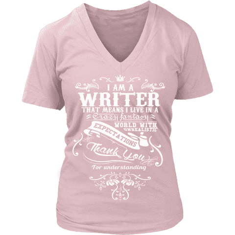 I am a writer V-neck - Gifts For Reading Addicts