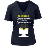 Warning!! Open books lead to pen minds - Gifts For Reading Addicts