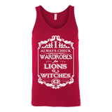 I always check Wardrobes for lions and witches, Unisex Tank Top - Gifts For Reading Addicts