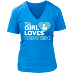 This girls loves reading - V-neck - Gifts For Reading Addicts
