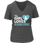 This girl loves reading books V-neck - Gifts For Reading Addicts
