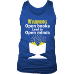 Warning! Open books lead to open minds Mens Tank - Gifts For Reading Addicts