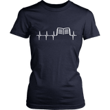 Book heart pulse Fitted T-shirt - Gifts For Reading Addicts