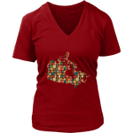 "Canada Bookish Map" V-neck Tshirt - Gifts For Reading Addicts