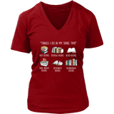 "Things I Do In My Spare Time" V-neck Tshirt - Gifts For Reading Addicts