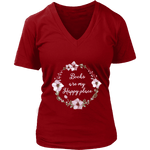 "Happy place" V-neck Tshirt - Gifts For Reading Addicts