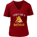 "i Don't Give A Hufflefuck" V-neck Tshirt - Gifts For Reading Addicts