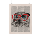 nerdy owl vintage dictionary poster - Gifts For Reading Addicts