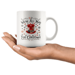 "We're All Mad For Christmas"11oz White Christmas Mug - Gifts For Reading Addicts