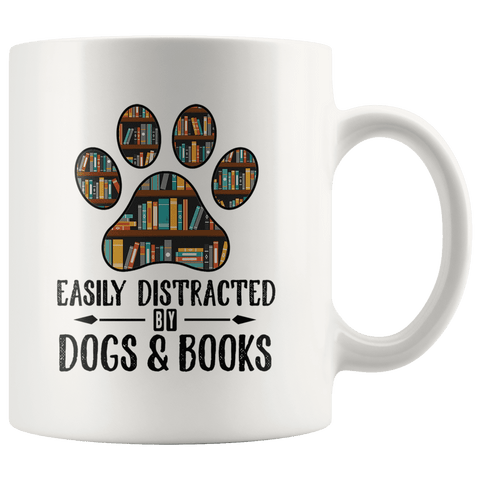 "Dogs and books"11oz white mug - Gifts For Reading Addicts