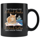 "I Read Books,I Drink Coffee"11oz Black Mug - Gifts For Reading Addicts