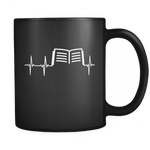 Book Heartbeat Black Mug - Gifts For Reading Addicts
