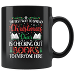 "Christmas Cheer"11oz Black Christmas Mug - Gifts For Reading Addicts
